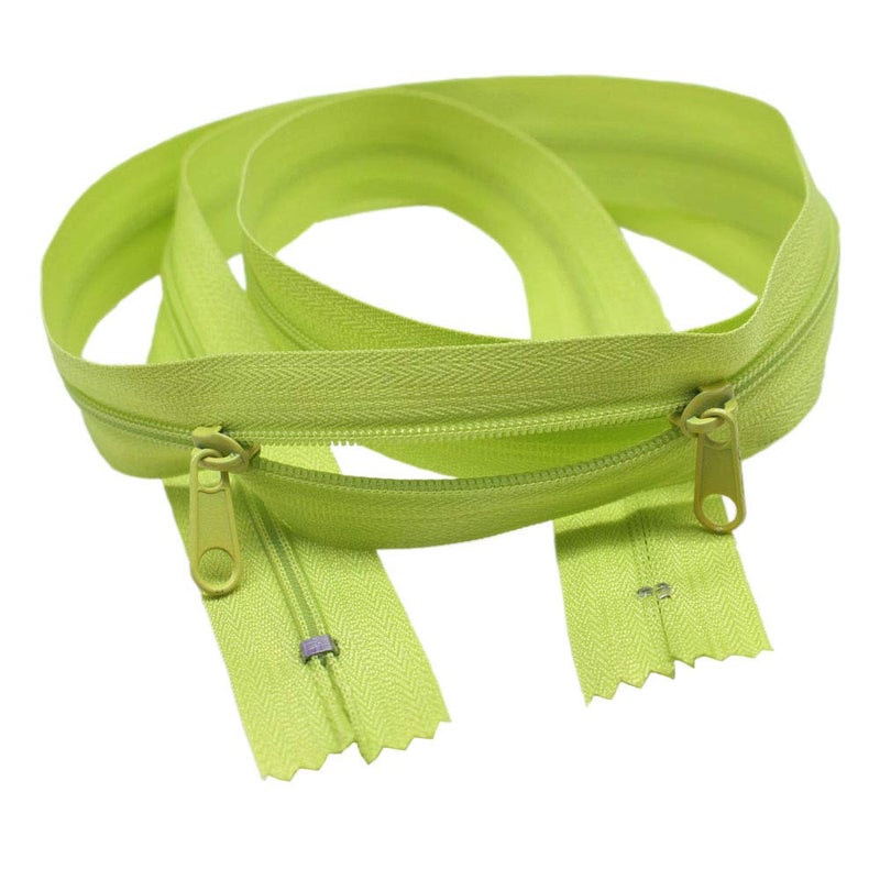 MebuZip 20PCS 40 Inches Double Slider Zippers #3 Nylon Coil With Two Long Pulls Head to Head Closed Ended 20 Assorted Colors (40") - Image 3